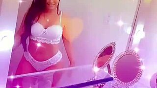 whoa look at this queen bee brunette with tanned skin beautiful soft hair filming creampie vids in sexy lingerie!