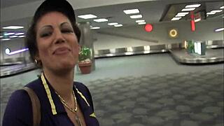 MILF STEWARDESS IN STOCKINGS GETS WRECKED BY HUGE BLACK COCK CUMSHOT!
