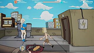 bbw futanari milf gets ass fucked on campus in fuckerman game parody