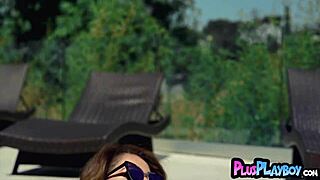 voluptuous brunette milf ali rose strips off lingerie flaunting massive tits and curvy nude form