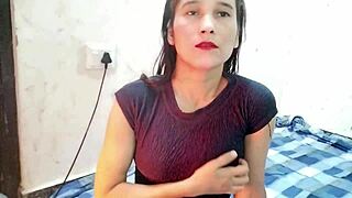 skinny indian milf bhabhi bent over doggystyle creampie fucked rough with loud orgasm moans