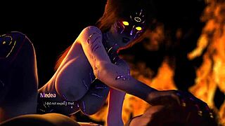 projekt passion unloads cumshots on blonde ai witch robot and her redhead partner