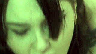 Sh! his cum drips from pussy as she strap-on fucks him after chastity belt blowjob dildo spanking