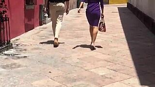 that cougar's juicy nalgas look so tasty up close voyeur style