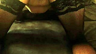 wife slips into stockings for her first porn filming try