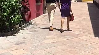 that cougar's juicy nalgas look so tasty up close voyeur style