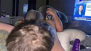 Nurse chick shoves purple toy in pussy?? Grabs nipples, squirms drunk on monster drinks, lights cig while groping!