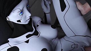 projekt passion unloads cumshots on blonde ai witch robot and her redhead partner