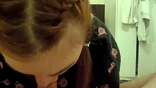 redhead roommate grabbed my dick for deepthroat then spit my cum back on it