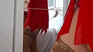 mom slathering cream all over her lingerie curves 😏 panties soaked already