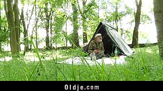 Grandpa sneaks up and pounds blonde teen pussy doggystyle