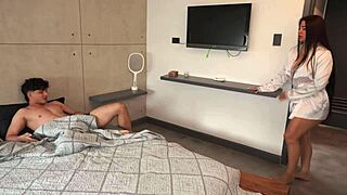 CURVY LATINA MOMMY'S HUGE TITS AND ASS NURSE STEPSON'S COLD AWAY