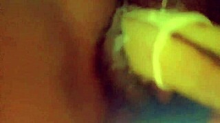 woman stuffs veggies deep into ass and pussy for wild fucking