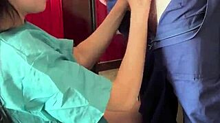 Lara the sexy nurse sucks patient cock in halloween hospital cosplay then creampie doggy