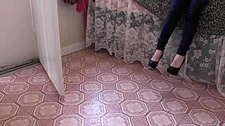 two amateur lesbians explore each other in homemade intimate play session