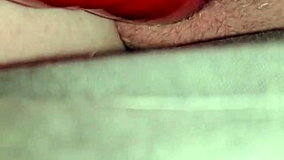 Blonde MILF Lollipop rides massive dildos doggy reverse cowgirl creampie stretch comp!