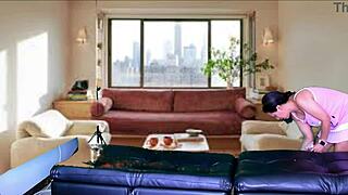 what if the cleaning lady's shaved pussy and big ass get ripped clothes and monster cock pounding?