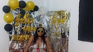 hey check my hot latina flashing big tits at lingerie party