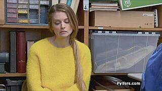 damn i caught this big tit russian teen shoplifter now fucking her hard