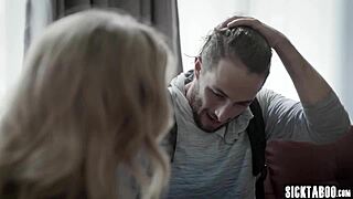 Perverted stud with monster cock ravages sexy Riley Reyes' tight pussy hardcore