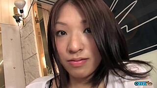 Hairy asian cutie kisses deep then spreads for intense pussy fingering