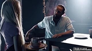 wife sneaks in to fuck cheating husband and busty waitress