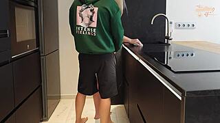 roommates kitchen bump n we fuck passionate tight pussies!!