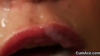 Nasty Babe Sucks Massive Sperm Loads in Bukkake Blowbang!