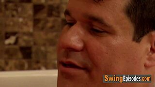 STEAMY HOT TUB KISSING TURNS TO HORNY SWINGER ORGY FUCK