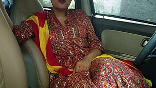 Beautiful panjabi bride gets dirty talked into car doggystyle creampie by husband on wedding day