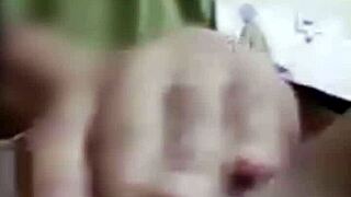 Dude cums twice on video call sex with sexy aisagirl