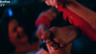 uhh no escape from my tickling mistress feet as she dominates my bound body with her sexy toes