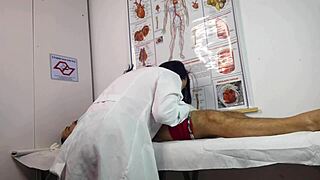 Why Does This Sexy Nurse's Patient Get So Hard While She Licks His Monster Cock in Hospital Room?