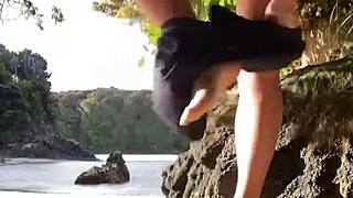 guy heads to the beach for some outdoor public fun time