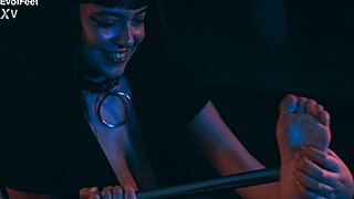 uhh no escape from my tickling mistress feet as she dominates my bound body with her sexy toes