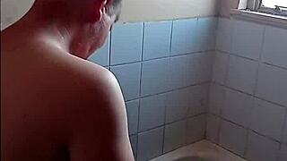 how does grandpa score the best ebony blowjob turning into tight pussy bathroom sex?