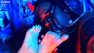 hey watch her choke slave on feet for total femdom worship