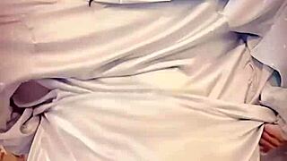 Ever wonder what Japanese milf does in blue satin solo on webcam?