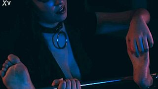 uhh no escape from my tickling mistress feet as she dominates my bound body with her sexy toes