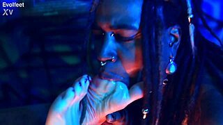 hey watch her choke slave on feet for total femdom worship