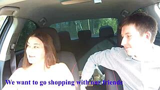 russian milf alina tumanova deepthroats cock in taxi like a champ