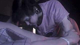 spy cam catches hot blowjob ending in massive cumshot