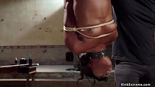 Gimp Slave Roughly Pounds Ebony Trainee Bound