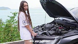 Stranger Fixes My Car Then Pounds Me Bent Over Doggy