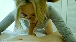 blonde with glasses slurps cock like a pro 👓💦