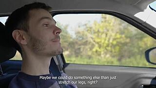 damn, that horny 18+ teen sucked and swallowed me outdoors on our road trip