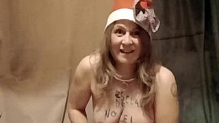 french housewife slave does a solo striptease session with caresses and magic wand masturbation orgasm dirty talk humiliation toys