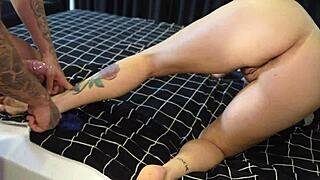 Horny Tattooed Brazilian Wife Pays Young Jock To Pound Her Fat Ass And Cum On Face