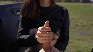 damn, that horny 18+ teen sucked and swallowed me outdoors on our road trip