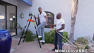 Busty Milf's Hairy Cunt Drilled Deep by Two Monster Black Cocks in Threesome